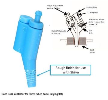 Race Cask Ventilator For Shive (when barrel is lying flat)