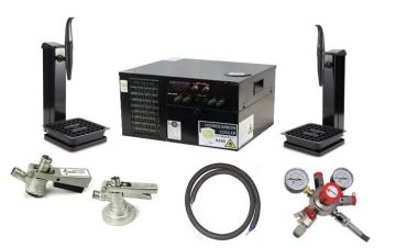 Two Product CO2 Keg Beer Dispense KIT with New Shelf Cooler